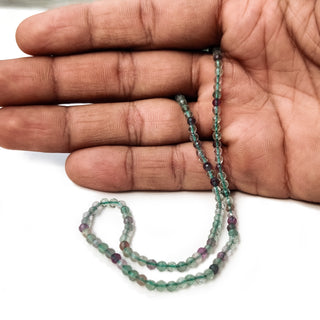 Multi Fluorite Faceted Rondelle Beads – 3mm Green/Purple Semi-Precious Gemstones for Jewelry Making –   12.5 Inch Strand – GDE38