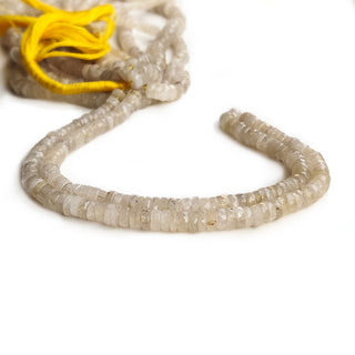 Golden Rutile Quartz Faceted Tyre Beads - 5.5mm Gold Rutile Gemstone, 16-inch Strand for Jewelry Making, GDE42