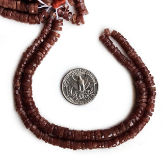 Natural Peach Moonstone Faceted Tyre Beads - 6mm Gemstone, 16-Inch Strand for Jewelry Making, GDE44