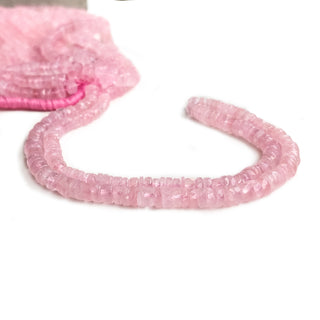 Natural Rose Quartz Faceted Tyre Beads, 6mm Pink Rose Quartz Round Gemstone Beads, 16 Inch Strand, GDE48