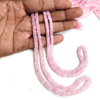 Natural Rose Quartz Faceted Tyre Beads, 6mm Pink Rose Quartz Round Gemstone Beads, 16 Inch Strand, GDE48