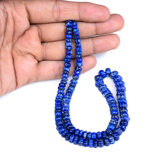 Lapis Carved Melon Beads, 5mm to 13mm/5 To 9mm Blue Lapis Lazuli Melon Pumpkin Gemstone Beads For Jewelry Making, 9 Inch Strand, GDS2280/4