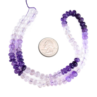 Shaded Amethyst Carved Melon Beads, 7.5mm to 8mm Shaded Amethyst Pumpkin Shaped Gemstone Beads, Jewelry Making, 9 Inch Strand, GDS2280/10