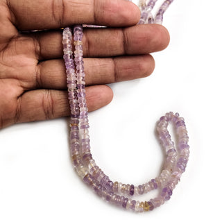 Purple Amethyst Faceted Rondelle Beads – 5mm to 6mm Gemstones, 16-Inch Strand for Jewelry Making, GDE51