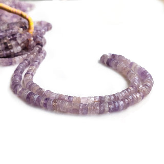 Purple Amethyst Faceted Tyre Beads – 5mm Amethyst Gemstones, 16-Inch Strand for Jewelry Making, GDE52