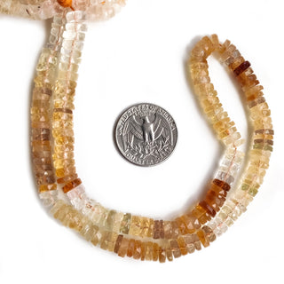 7mm Imperial Topaz Faceted Tyre Beads – Yellow Gemstone Beads for Jewelry Making, 16 Inch Strand, GDE54