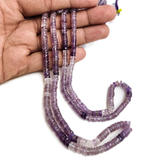 Natural Amethyst Faceted Tyre Beads – 6mm Purple 16 Inch Strand for Jewelry Making GDE55 - Rondelles Ovals & Rounds