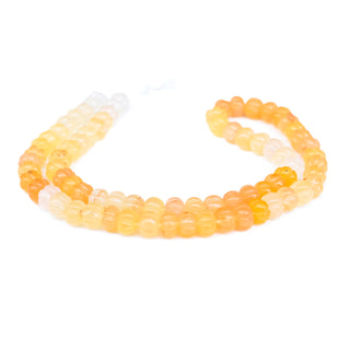 Aventurine Quartz Carved Melon Beads, 9mm to 11mm Yellow Aventurine Pumpkin Gemstone Bead/Rondelle, Jewelry Making, 9 Inch Strand, GDS2280/3