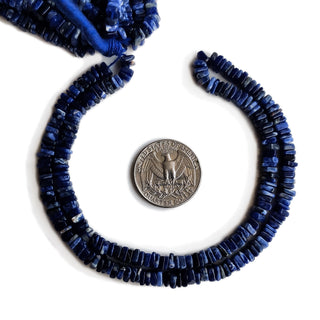 Natural 5mm Sodalite Smooth Square Shape Heishi Beads – 16 Inch Strand for Unique Jewelry Designs GDE56 - Rondelles