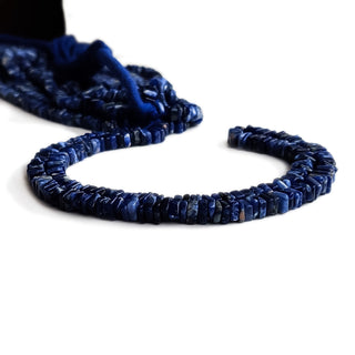 Natural 5mm Sodalite Smooth Square Shape Heishi Beads – 16 Inch Strand for Unique Jewelry Designs GDE56 - Rondelles