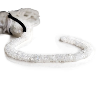 Rainbow Moonstone Smooth Square Heishi Beads – 4mm White Gemstone Beads, 16 Inch Strand for Jewelry Making – GDE60