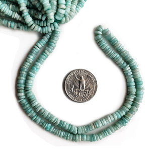 Natural Amazonite Smooth Tyre Shape Beads – 5mm Amazonite Gemstone Beads, 16 Inch Strand for Jewelry Making – GDE62