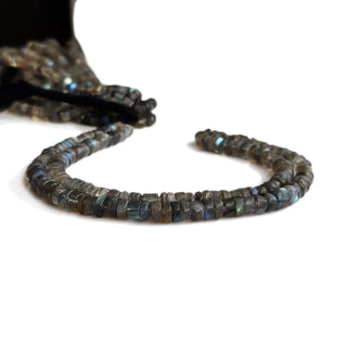 Natural Labradorite Gemstone Beads, 5mm Smooth Tyre Shape – 16 Inch Strand for DIY Jewelry, GDE63