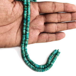 Natural Amazonite Smooth Tyre Shape Rondelle Beads – 6mm Amazonite Gemstone Beads, 16 Inch Strand for Jewelry Making – GDE64