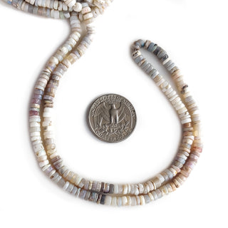 Australian Opal Smooth Tyre Rondelle Beads – 5mm Round Australian Opal Gemstones, 17 Inch Strand for Jewelry Making – GDE65