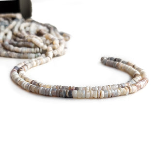 Australian Opal Smooth Tyre Rondelle Beads – 5mm Round Australian Opal Gemstones, 17 Inch Strand for Jewelry Making – GDE65