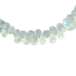 Rainbow Moonstone Faceted Pear Briolette Beads, Natural Moonstone Pears 7mm To 12mm, 8 Inch Strand, Rainbow Moonstone Jewelry, GDS2278/4