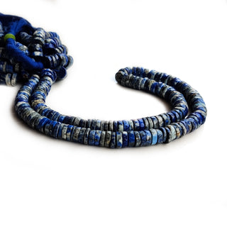 Natural Lapis Lazuli Faceted Tyre Beads, 7mm To 8mm Gemstone Beads for Jewelry, 17 Inch Strand, GDE6