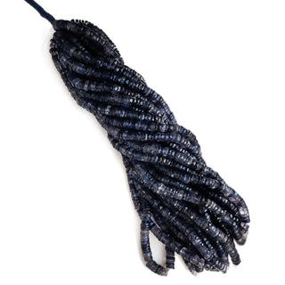 Natural Labradorite Gemstone Beads 5mm Faceted Tyre Shape – 17 Inch Strand for DIY Jewelry GDE71 - Rondelles Ovals &