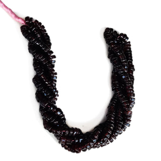 Natural Garnet Smooth Tyre Shape Rondelle Beads – 4mm Semi-Precious Gemstones, 16 Inch Strand for Jewelry Making – GDE74