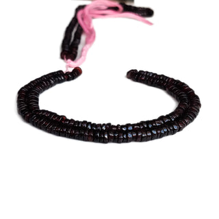 Natural Garnet Smooth Tyre Shape Rondelle Beads – 4mm Semi-Precious Gemstones, 16 Inch Strand for Jewelry Making – GDE74