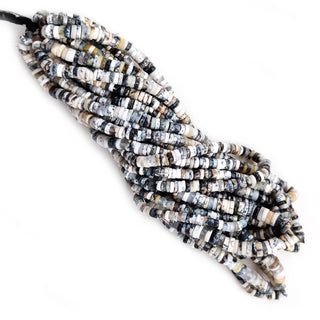 Dendrite Agate Faceted Tyre Shaped Beads, 7mm to 8mm Natural Dendrite Gemstone Beads For Making Jewelry, 16 Inch Strand, GDE7