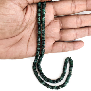 Natural Emerald Rondelle Beads – 5mm Smooth Tyre Shape, Green Emerald Shaded Gemstone Beads, 16 Inch Strand, GDE77