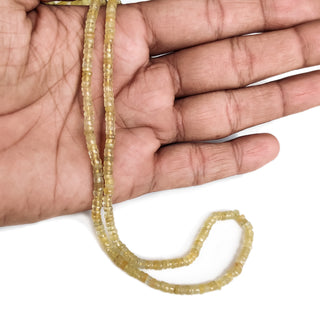 Natural Yellow Aquamarine Faceted Rondelle Beads – 4mm Tyre Shape Aquamarine Gemstone Beads, 16-Inch Strand, GDE80