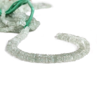 Green Amethyst Square Heishi Beads – 5mm Smooth Square Shape, Natural Amethyst Gemstone for Jewelry Making, 16-Inch Strand, GDE81