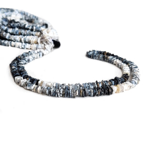 Dendrite Agate Square Heishi Beads – 5mm to 6mm Natural Dendrite Agate Gemstone Beads for Jewelry Making, 17-Inch Strand, GDE84