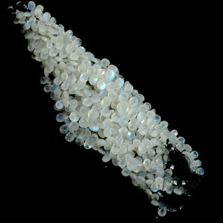 Rainbow Moonstone Faceted Pear Briolette Beads, Natural Moonstone Pears 7mm To 12mm, 8 Inch Strand, Rainbow Moonstone Jewelry, GDS2278/4