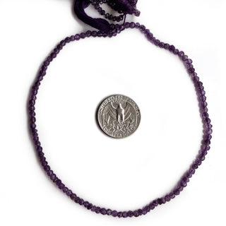 Natural Amethyst Faceted Rondelles Beads, 3.5mm Purple Amethyst Gemstone Beads, 13 Inch Strand, GDE10