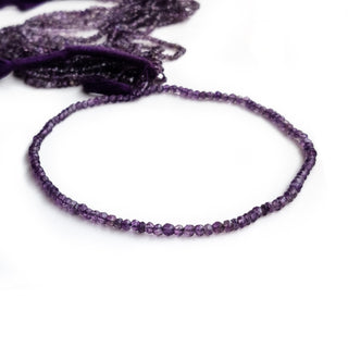 Natural Amethyst Faceted Rondelles Beads, 3.5mm Purple Amethyst Gemstone Beads, 13 Inch Strand, GDE10