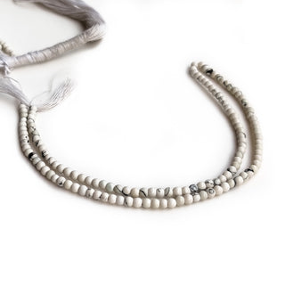 Natural Howlite Smooth Round Gemstone beads, 3mm Howlite For Making Jewelry, 12 Inch Strand, GDE12