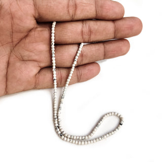 Natural Howlite Smooth Round Gemstone beads, 3mm Howlite For Making Jewelry, 12 Inch Strand, GDE12