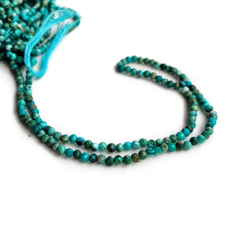 Natural Turquoise Faceted Rondelle Beads, 3mm Gemstone Turquoise Jewelry, 12.5 Inch Strand, GDE13