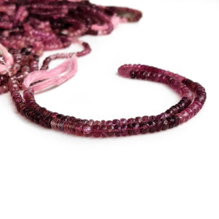Natural Pink Tourmaline Faceted Rondelle Beads, 4mm to 4.5mm Tourmaline Gemstone For Jewelry, 14 Inch Strand, GDE14