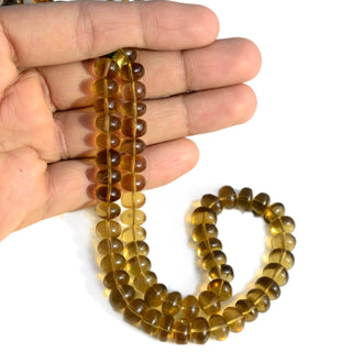 Natural Beer Quartz Plain Smooth Rondelle Beads, 9mm To 10mm Brown Golden Quartz Gemstone Beads Loose, Sold As 15 Inch Strand, GDS2278/10