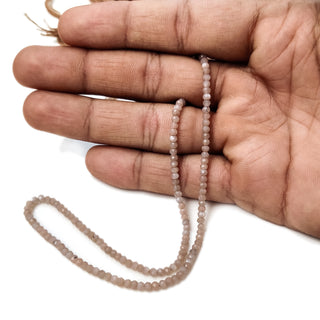 Natural Peach Moonstone Faceted Rondelle Beads, 3mm - 13 Inch Strand for Jewelry Making, GDE17