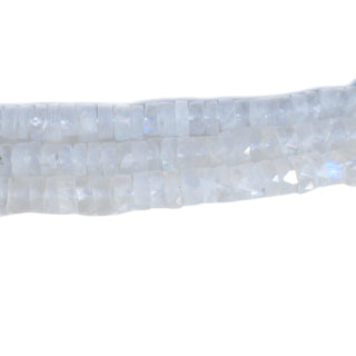 Natural White Moonstone Faceted Tyre Rondelle Beads, 5mm To 5.5mm Rainbow Moonstone Round Gemstone Beads, 10 Inch Strand, GDS2278/12