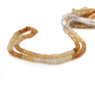 Natural Citrine Shaded Yellow Faceted Round Beads, 5mm Loose Gemstone For Making Jewelry, 12 Inch Strand, GDE19