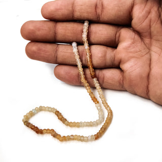 Natural Citrine Shaded Yellow Faceted Round Beads, 5mm Loose Gemstone For Making Jewelry, 12 Inch Strand, GDE19