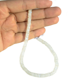 Natural White Moonstone Faceted Tyre Rondelle Beads, 5mm To 5.5mm Rainbow Moonstone Round Gemstone Beads, 10 Inch Strand, GDS2278/12