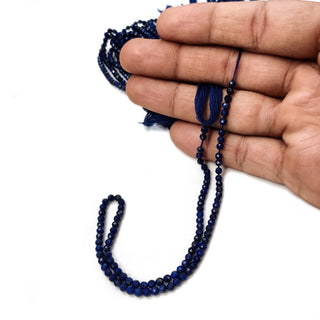 Natural Lapis Lazuli Faceted Rondelles Beads, 3.5mm Blue Lapis  Gemstone for Making Jewelry, 12.5 Inch Strand, GDE22