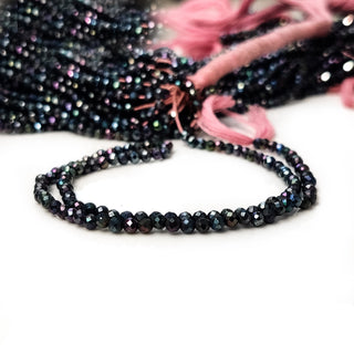 Natural Mystic Hematite Faceted Rondelle Beads, 3mm Hematite Cotted Gemstone For Jewelry , 12.5 Inch Strand, GDE23