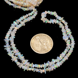 Natural Blue/White Ethiopian Opal Smooth Gemstone Beads, 2.5-5mm/3-8mm Ethiopian Opal Beads, 17 Inch Strand, GDS2221