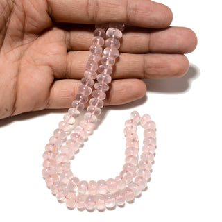 Natural Pink AAA Rose Quartz Smooth Rondelle Beads, 6mm/7mm/8mm Pink AAA Rose Quartz Rondelle Gemstone Beads, 16 Inch Strand, GDS2197