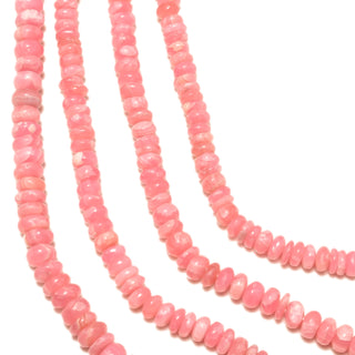 Rhodochrosite Smooth Rondelle Beads, 6mm/7mm/8mm/8-10mm Natural Pink Rhodochrosite Gemstone Beads, 14 Inch Strand, GDS2214