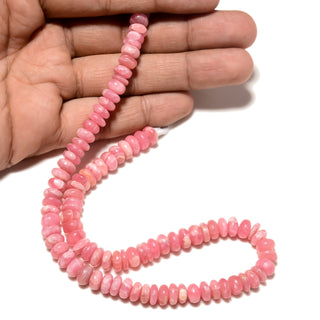 Rhodochrosite Smooth Rondelle Beads, 6mm/7mm/8mm/8-10mm Natural Pink Rhodochrosite Gemstone Beads, 14 Inch Strand, GDS2214