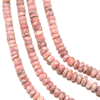 Rhodochrosite Smooth Rondelle Beads, 7-7.5mm/8mm/8-12mm Natural Pink Rhodochrosite Gemstone Beads, 18 Inch Strand, GDS2215